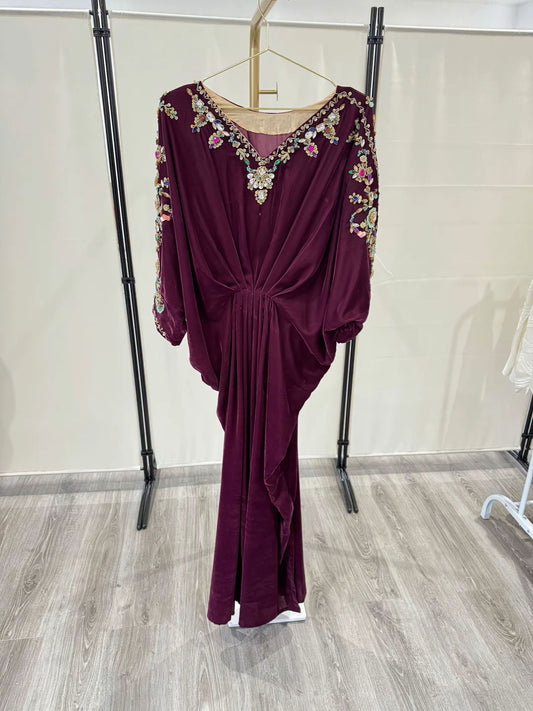 Velvet Kaftan Multicolour - Maroon