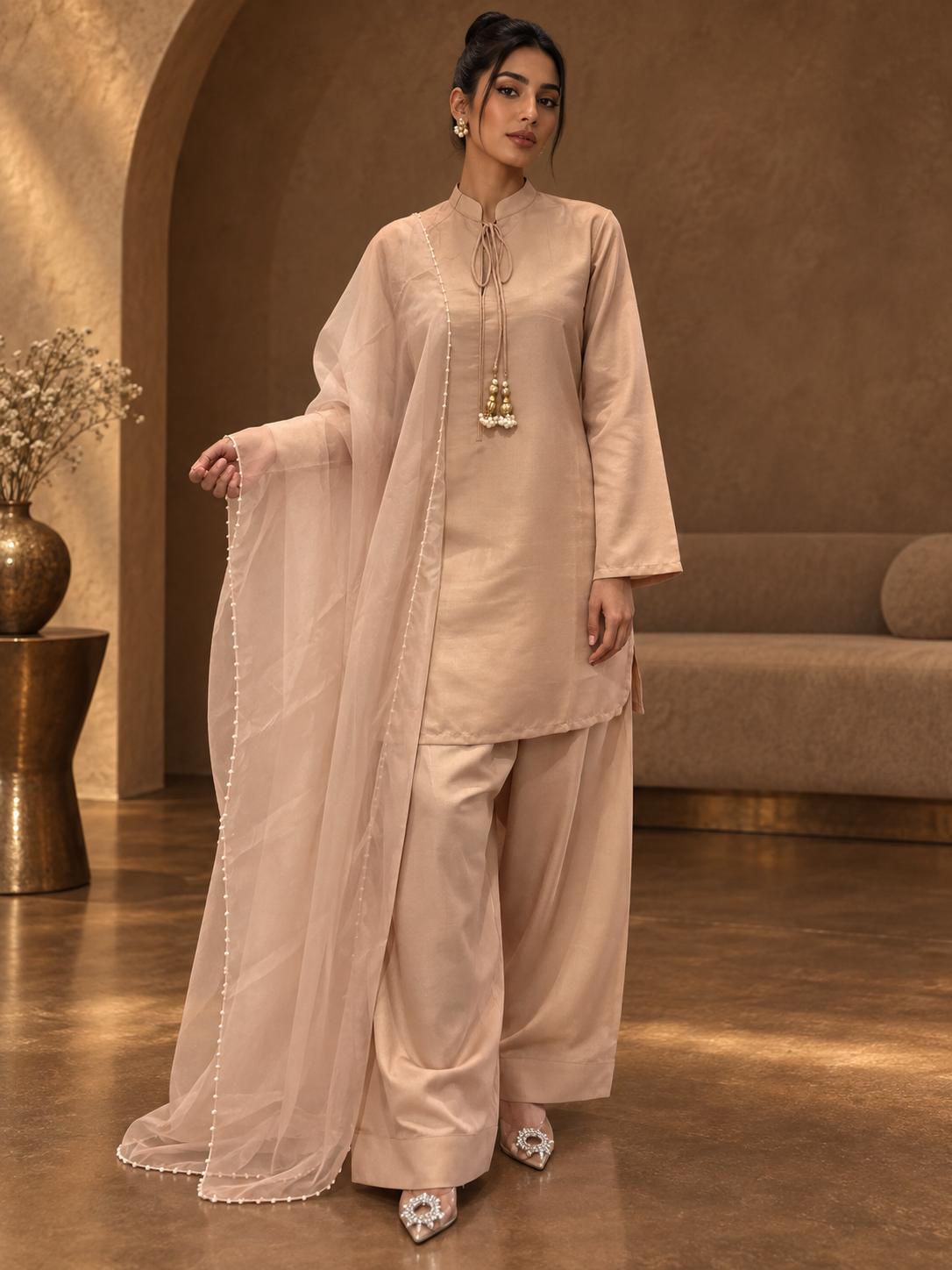 Mahnoor - Nude Pink — AI-styled editorial cover
